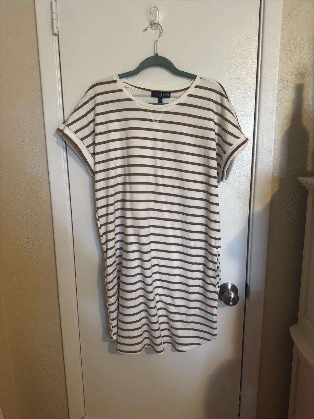 Fred David Cream and Brown Striped Tunic
